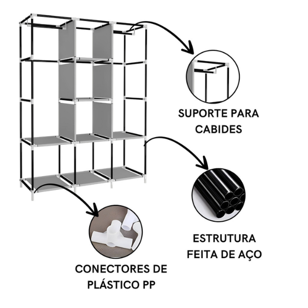 Guarda Roupa Dobrável Organizador De Roupas