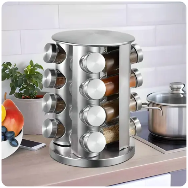 Suporte Giratório para Temperos em Aço Inoxidável FlavorTower™