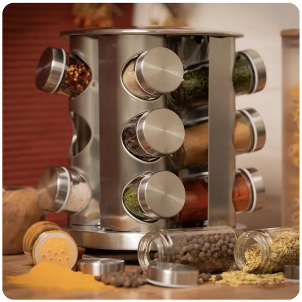 Suporte Giratório para Temperos em Aço Inoxidável FlavorTower™