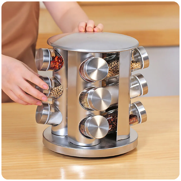 Suporte Giratório para Temperos em Aço Inoxidável FlavorTower™