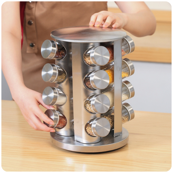Suporte Giratório para Temperos em Aço Inoxidável FlavorTower™
