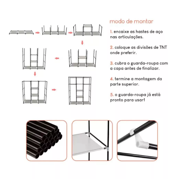 Guarda Roupa Dobrável Organizador De Roupas