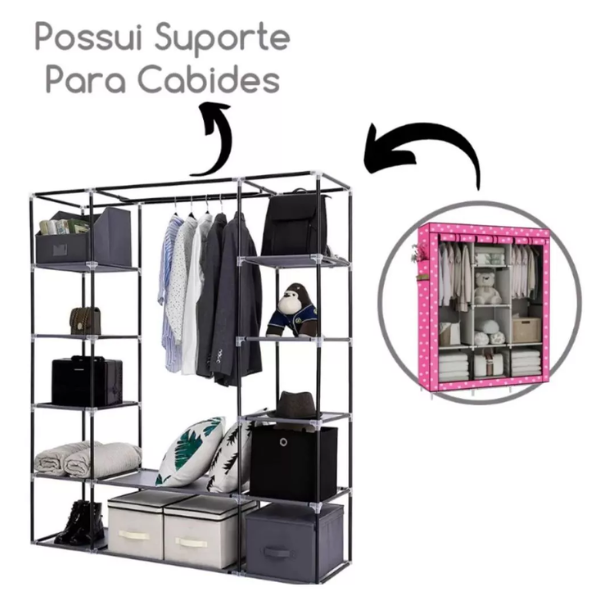 Guarda Roupa Dobrável Organizador De Roupas